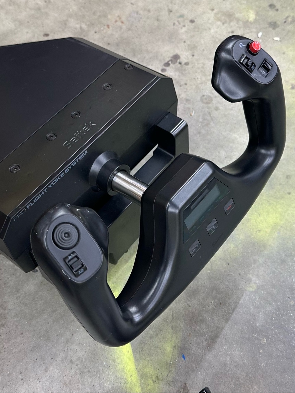 Logitech Black Pro Flight Dual-Handle Yoke with Display and Integrated Controls